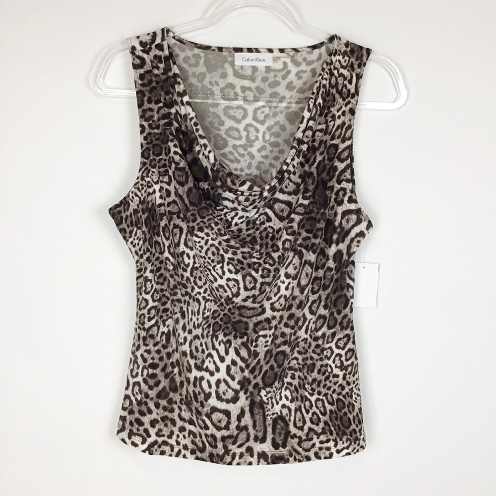 Calvin Klein Brown Animal Print Shirt l Large
